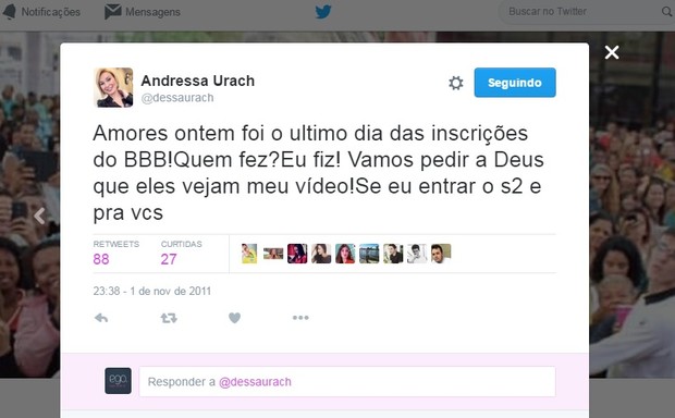 Twitter Andressa Urach 1 (Foto: Reprodução/Twitter)