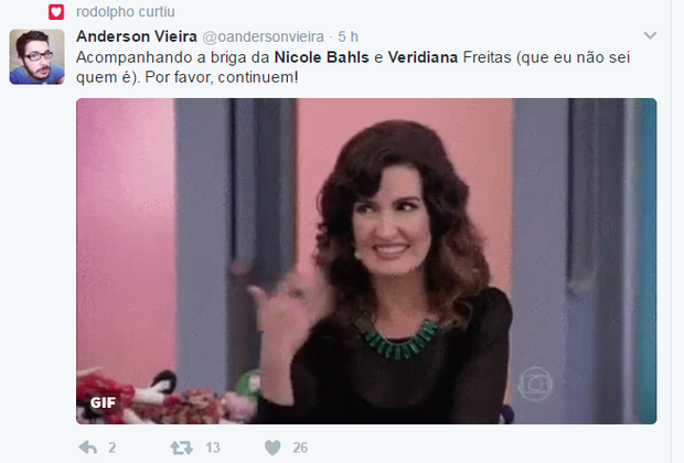 Briga de Nicole Bahls e Veridiana Freitas agita internet (Foto: Reprodução/Twitter)