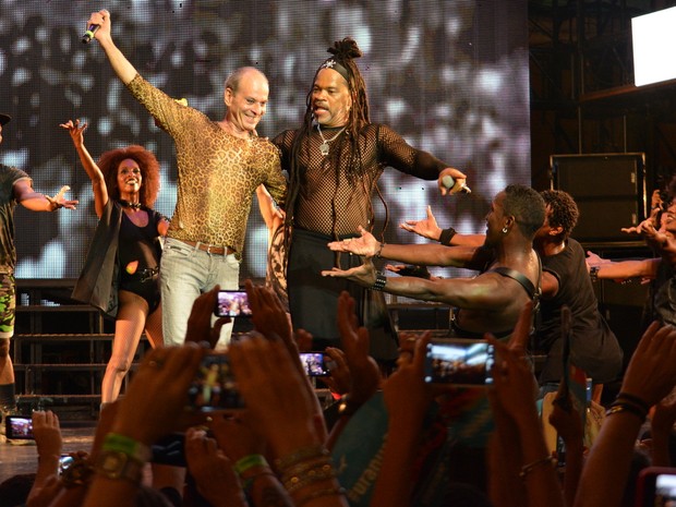 Ney Matogrosso e Carlinhos Brown em show em Salvador, na Bahia (Foto: Felipe Souto Maior/ Ag. News)
