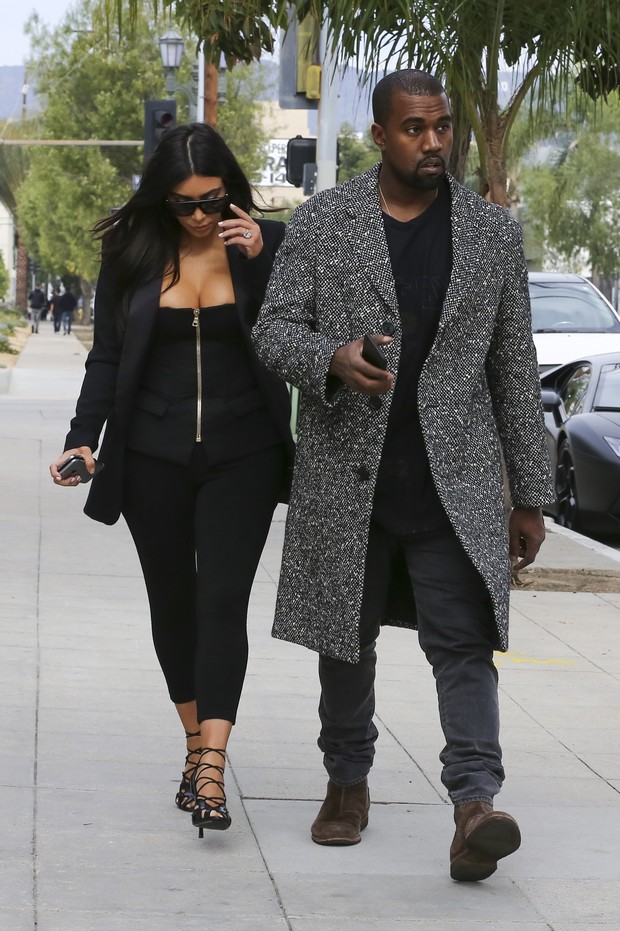 Kim Kardashian e Kanye West (Foto: AKM)