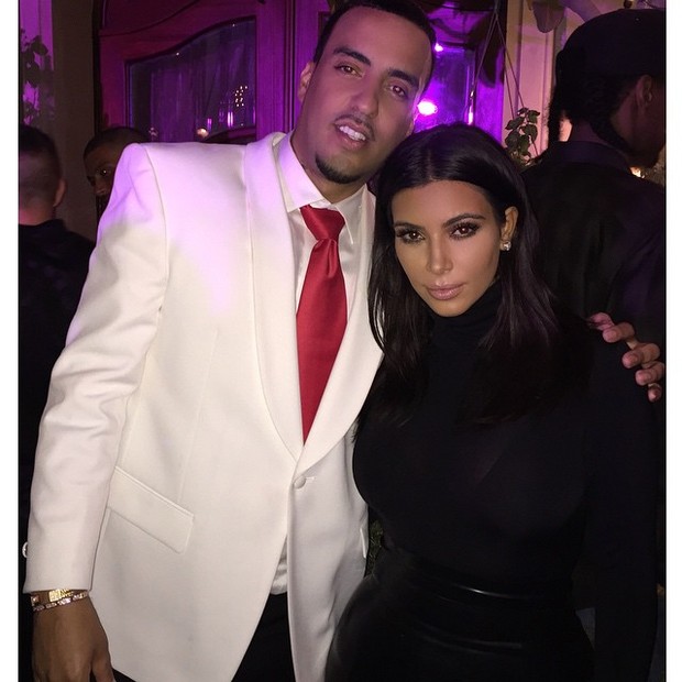 French Montana e Kim Kardashian em festa (Foto: Instagram/ Reprodução)