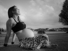 Fernanda Pontes mostra barrigão de grávida em ensaio e se diverte com a primogênita, Malu