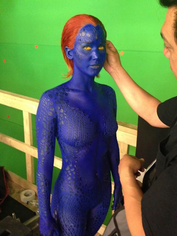 Jennifer Lawrence como a personagem Mystique, de X-Men (Foto: Twitter / Reprodução)
