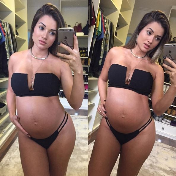 Aryane Steinkopf  com barrigão de grávida (Foto: Instagram / Reprodução)