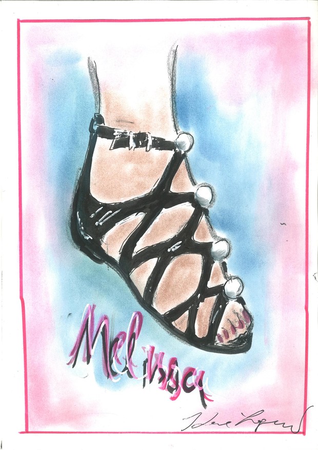 Croqui da terceira linha do Karl Lagerfeld para a Melissa  (Foto: Divulgação / Melissa )