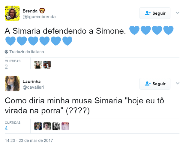 Internautas comentam vídeo de Simaria em defesa de Simone (Foto: Reprodução/Twitter)