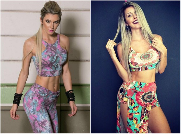 Tatiele Polyana antes e depois de ganhar quatro quilos (Foto: Arquivo pessoal)
