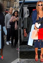 Beyoncé e a irmã, Solange Knowles, usam roupas iguais