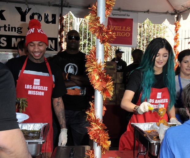 Kylie Jenner e o rapper Tyga (Foto: Getty Images/Agência)