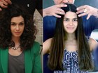 Maria Flor alonga os cabelos com megahair de 20 centímetros. Compare!