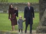 Princesa Charlotte e príncipe George vão com os pais à missa de Natal