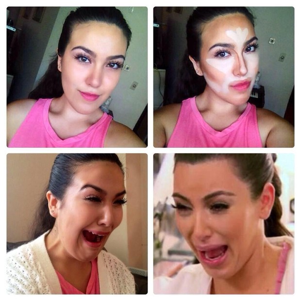 Make up transformation - Kim Kardashian (Foto: Twitter/Reprodução)
