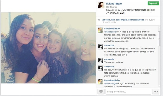 Livian Aragao no show de Demi Lovato no Rio (Foto: Reprodução/Instagram)