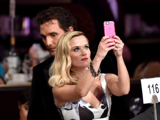 Reese Witherspoon em premiação em Los Angeles, nos Estados  (Foto: Kevin Winter/ Getty Images/ AFP)