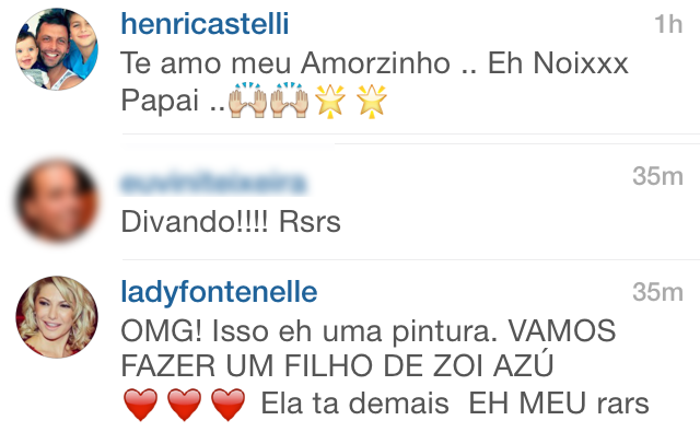 Antonia Fontenelle comentando foto de Henri Castelli (Foto: Instagram / Reprodução)