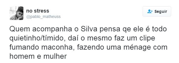 Internautas comentam novo clipe do cantor Silva (Foto: Twitter / Reprodução)