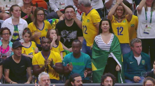 Neymar, Rafael Zulu, Thiaguinho, Fernanda Souza e Luciano Huck (Foto: Reprodução /  TV Globo)