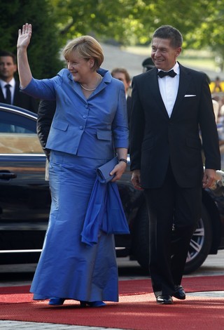 Angela Merkel e o marido (Foto: Reuters)