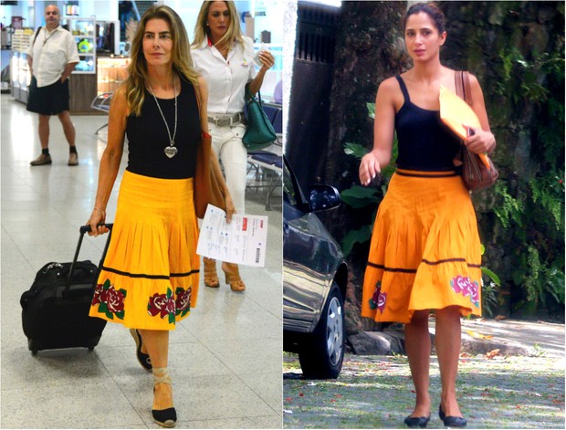 Maitê Proença e Camila Pitanga usam a mesma saia (Foto: AgNews)