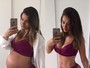 Aryane Steinkopf posa de lingerie e mostra 'durante e depois' da gravidez