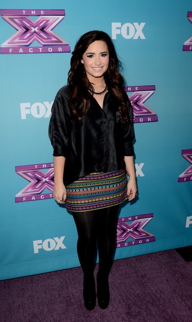 Demi Lovato na festa da segunda temporada do 'The X Factor', em Los Angeles, nos Estados Unidos (Foto: Jason Merritt/ Getty Images/ Agência)