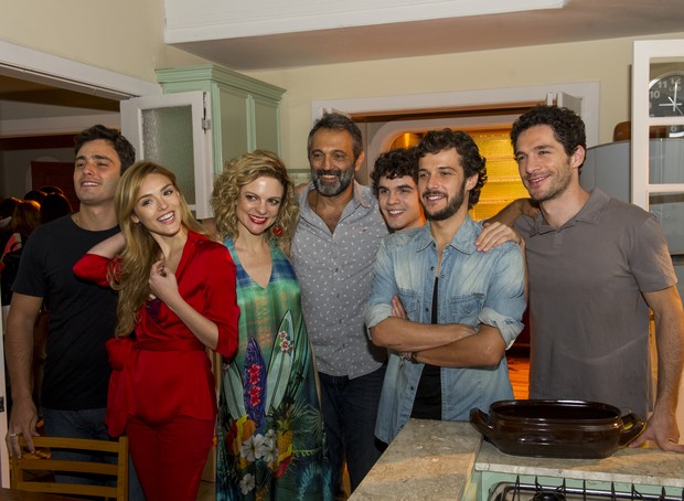Jayme Matarazzo, Domingos Montagner e elenco de Sete Vidas (Foto: Globo/Estevam Avellar)