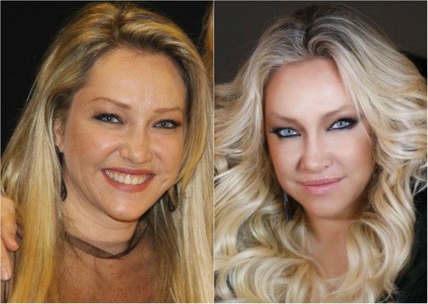 Antes e depois: a cantora Deborah Blando fez minilifting no rosto, é a favor do botox e usa mega hair  (Foto: Divulgação/EGO)
