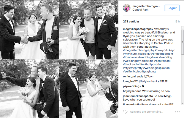 Tom Hanks invade casamento em Nova York (Foto: Reprodução/Instagram)