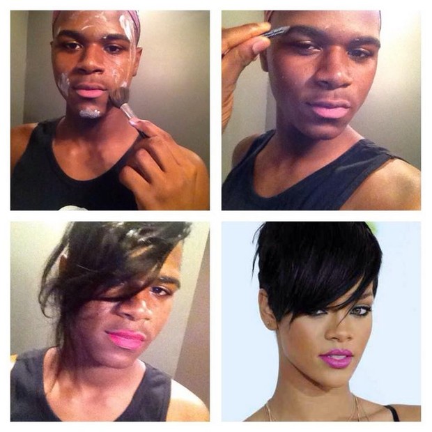 Make up transformation - Rihanna (Foto: Twitter/Reprodução)