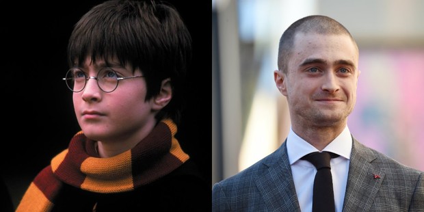 Daniel Radcliffe no primeiro Harry Potter e hoje (Foto: Divulgação/ Warner Bros | Robyn Beck AFP)