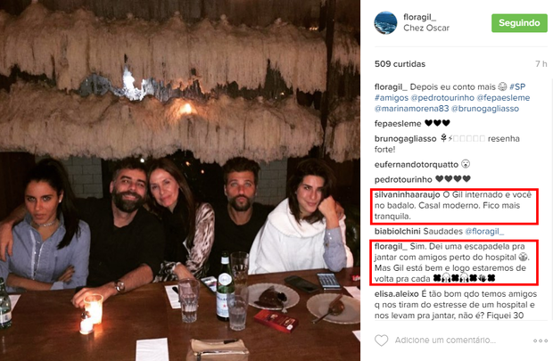 Flora Gil responde comentário sobre internação de Gilberto Gil (Foto: Reprodução/ Instagram)