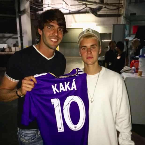 Kaká e Justin Bieber em show em Orlando, nos Estados Unidos (Foto: Instagram/ Reprodução)