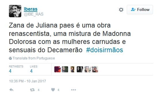 Juliana Paes bomba na web após cena de Dois Irmãos (Foto: Twitter / Reprodução)
