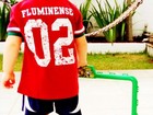 Danielle Winits posta foto do filho com a camisa do Fluminense 