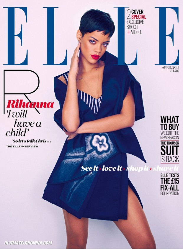 Rihanna na capa da Elle Britânica (Foto: Reprodução)