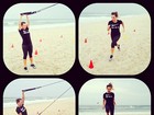Fernanda Souza mostra treino na praia: 'Vida saudável'