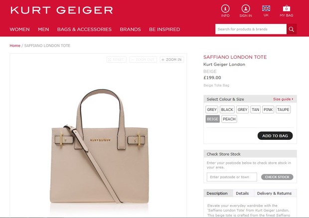 Bolsa usada por Sienna Miller custa R$ 597  (Foto: Reprodução do Instagram)