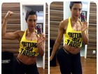 Gracyanne Barbosa mostra bíceps e empina bumbum