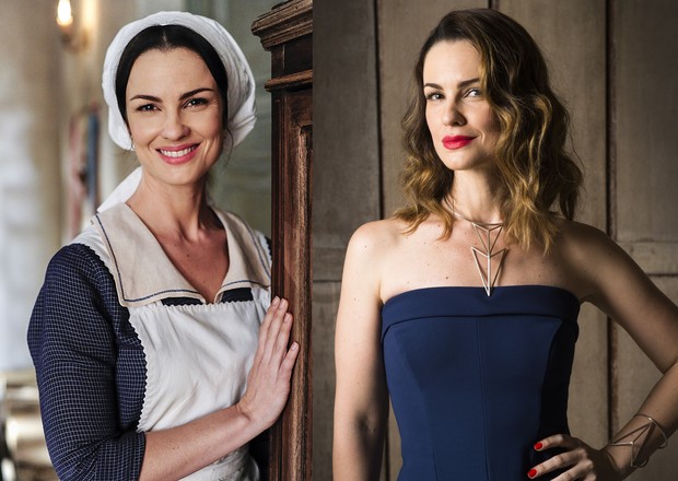 Antes e depois de Rosa, personagem interpretada por Carolina Kasting (Foto: Divulgação Globo)