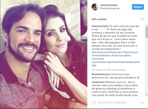Thaís Machado defende Rodrigo Carvalho (Foto: Reprodução/Instagram)