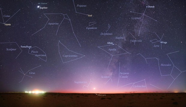 Constelações no céu (Foto: Reprodução / Twitter (@NASA))