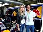 Assumidíssimos! Fiorella Mattheis e Pato vão juntos ao GP de Interlagos