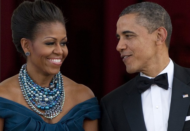 Barack Obama e Michelle Obama em jantar na Casa Branca (Foto: AFP/ Agência)