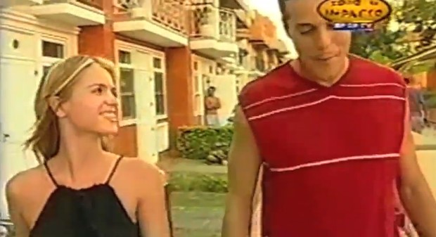 Susana Werner e Julio Cesar em 2001 (Foto: Video/Reprodução)