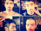 Joe Jonas muda o visual e mostra passo a passo em rede social