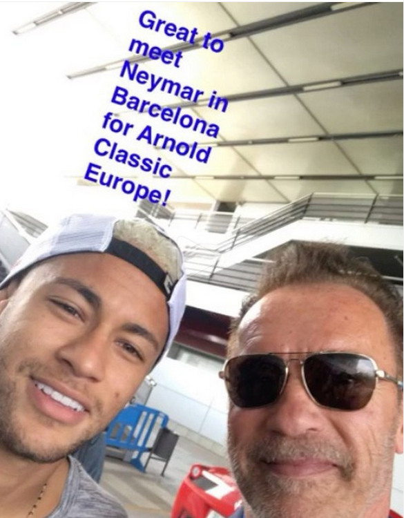 Neymar e Arnold Schwarzenegger (Foto: Reprodução/Instagram)