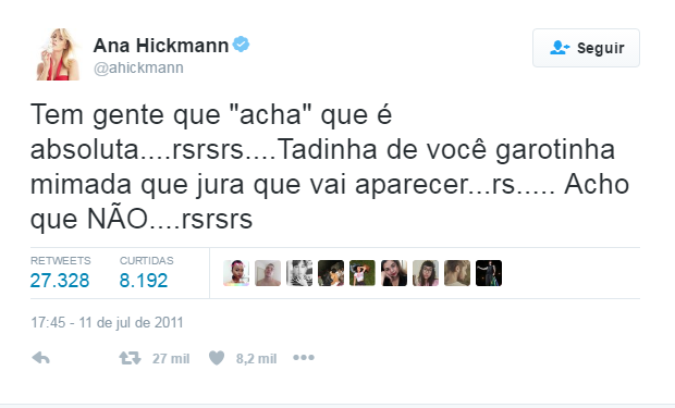 Ana Hickmann segundo post no Twitter (Foto: Reprodução / Twitter)