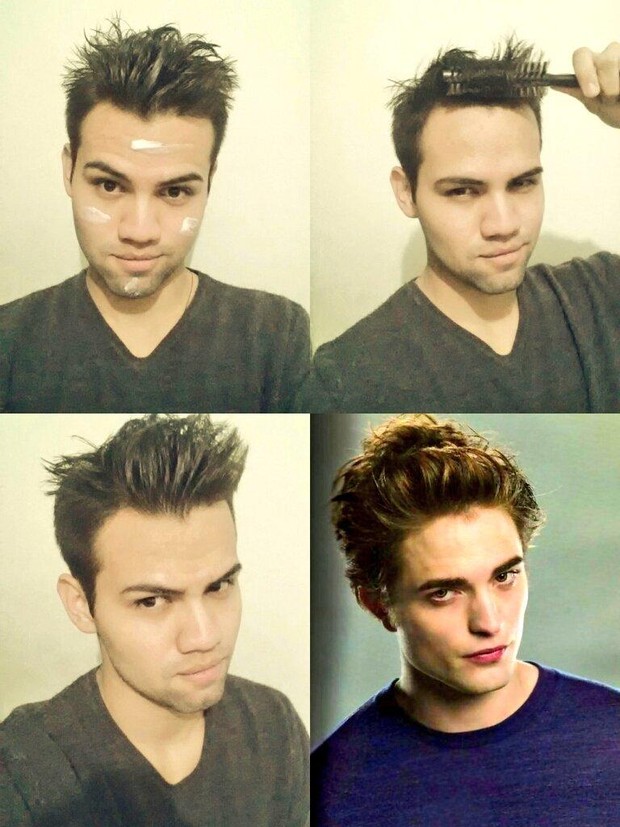 Make up transformation - Robert Pattinson (Foto: Twitter/Reprodução)
