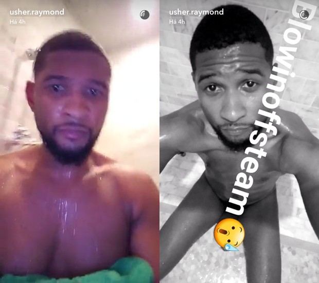 Usher revela nudes na web (Foto: Reprodução / Snapchat)