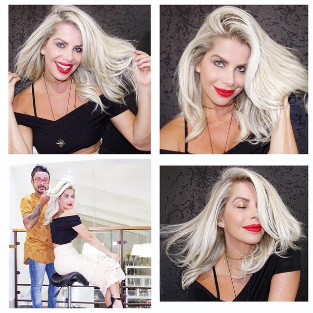 Karina Bacchi fica loira platinada (Foto: Reprodução/Instagram)